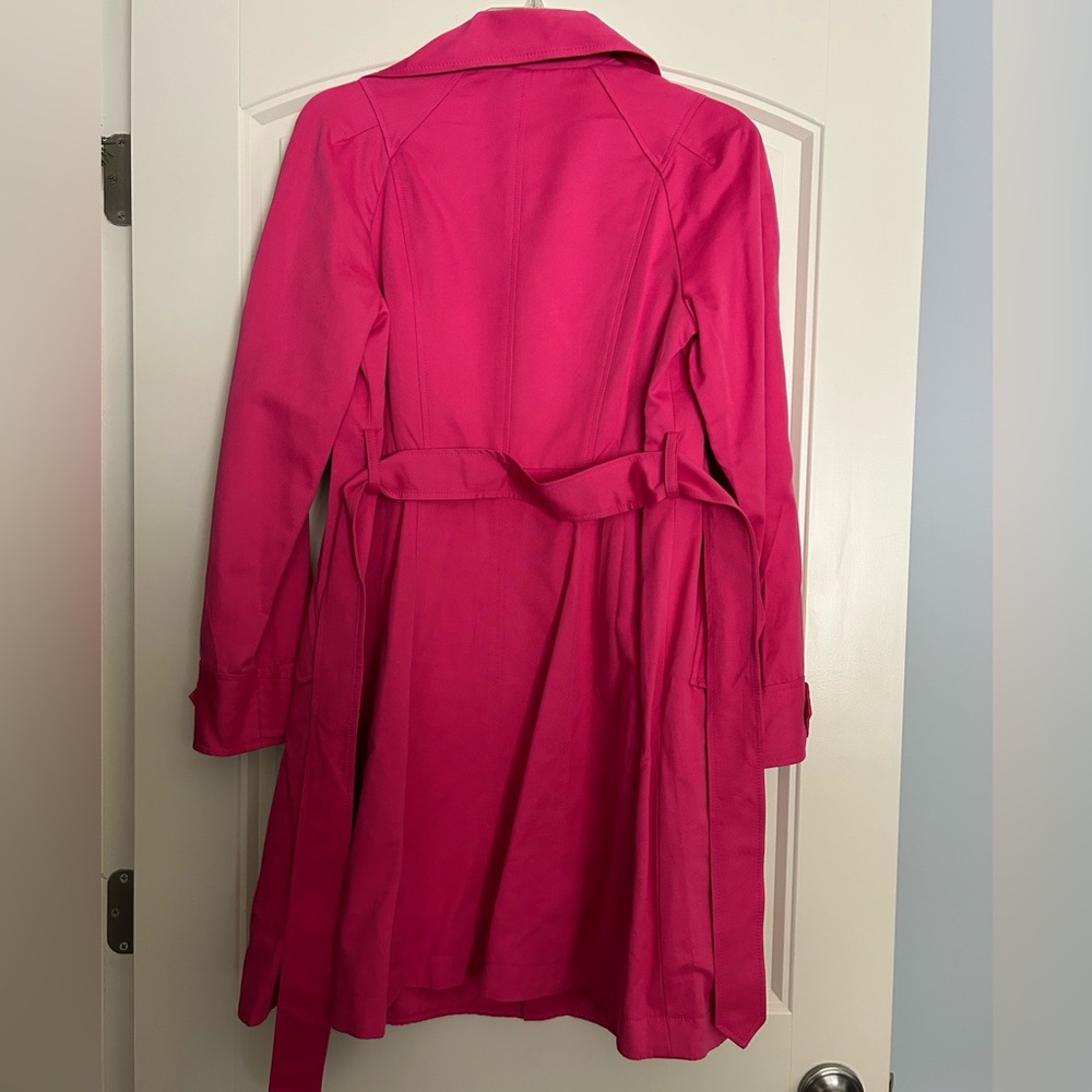INC International Concepts Fuchsia Double-Breasted Trench Coat - Picture 2 of 6
